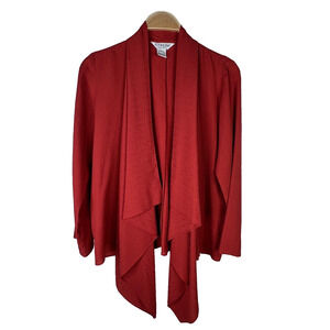 Citron of Santa Monica Sz Small‎ Silk Open Front Cardigan Rust
